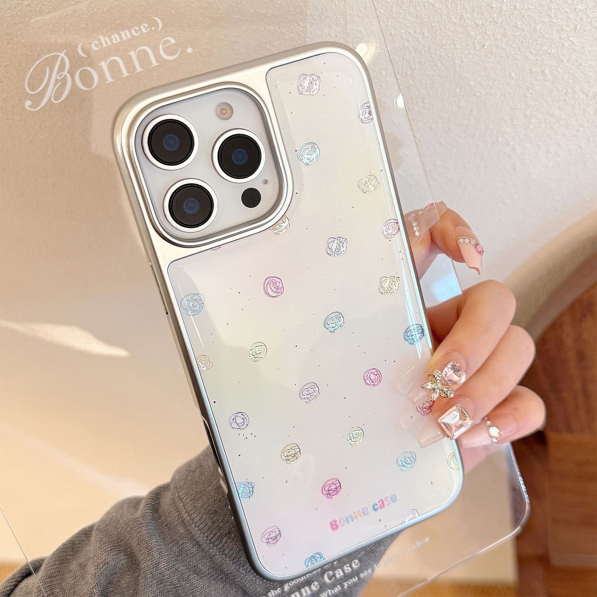 

Позолоченный чехол для мобильного телефона Apple 15promax для Iphone16 Цветное граффити 17 Гальваническое серебро 14 Клей для Huawei For Samsung S25ULTRA