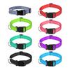 Reflective Dog Collar Nylon Dog Collar with Metal D-Ring Adjustable Fit Safe Dog Collar for Small Large Medium Dogs Night Walking