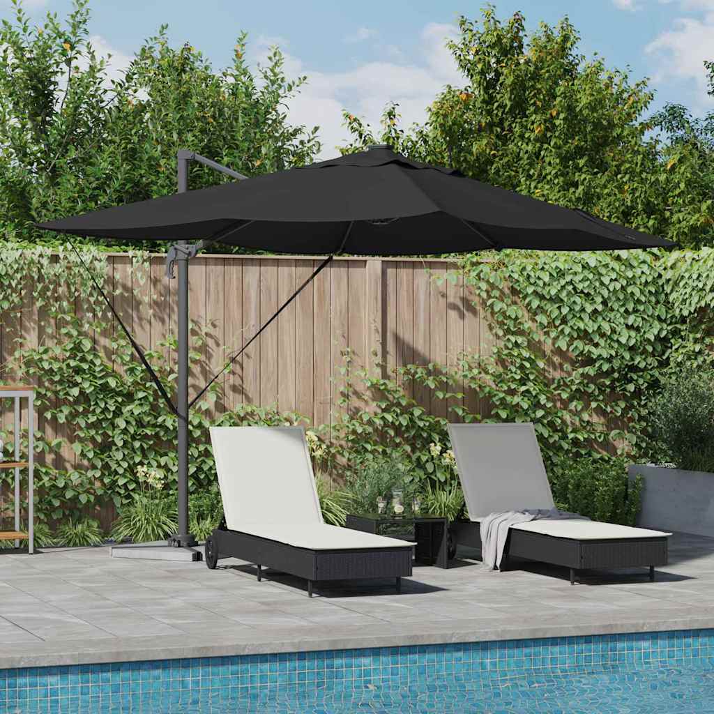Cantilever Sun Umbrella Black 352 x 251 x 265 cm Polyester and Aluminum