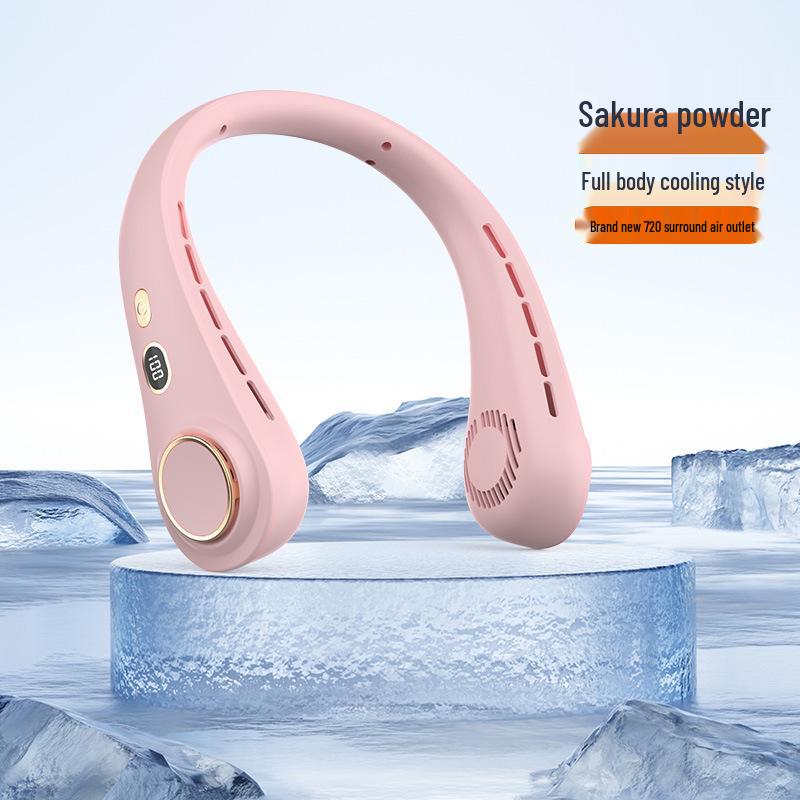 Portable Neck-Hanging Leafless Cooling Fan - USB Rechargeable, Lightweight and Hands-Free for Outdoor Use