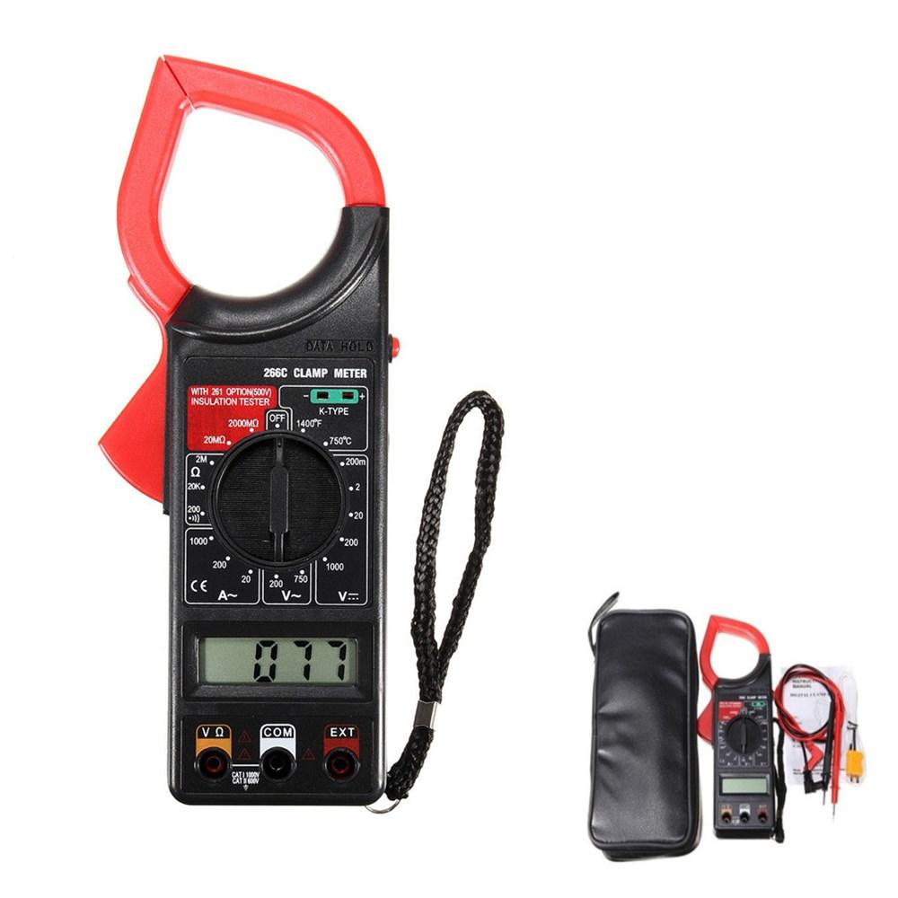 DT266C Digital Clamp Meter Multimeter Ohmmeter with Temperature Measurement