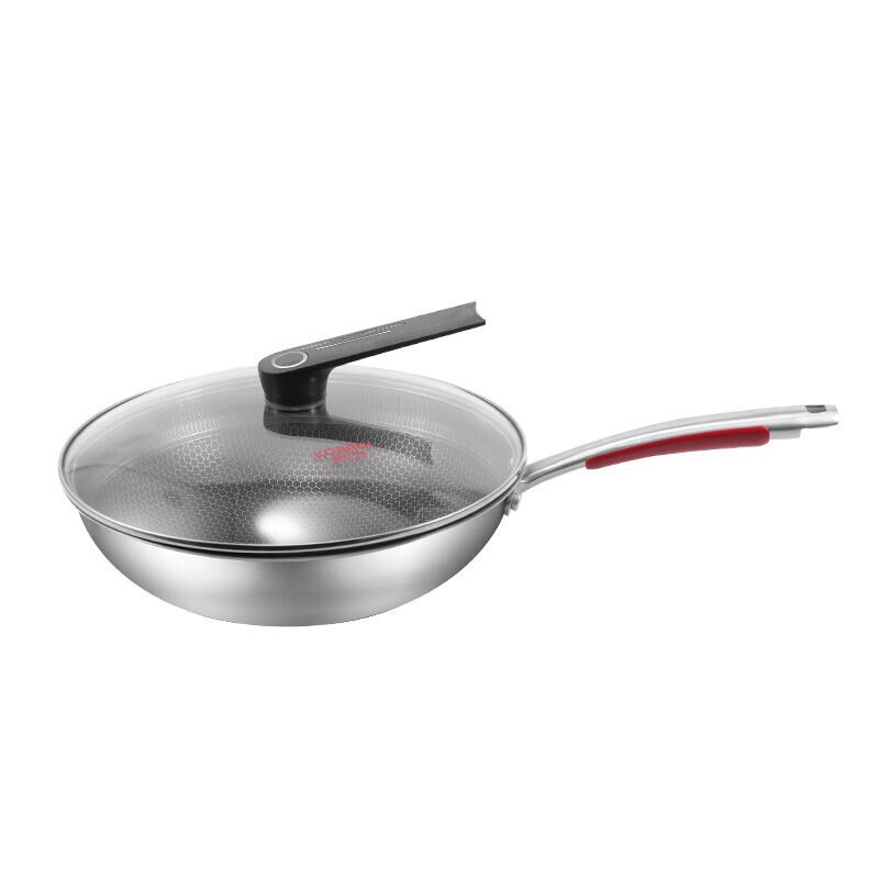 KOBACH 304 Flagship Honeycomb Cast Iron Wok 32cm