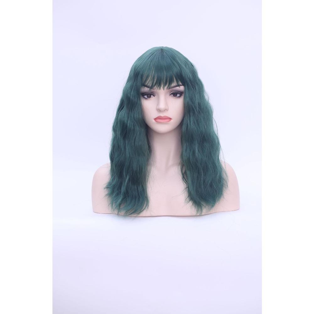 

Парик Водная рябь Парик Многоцветный Смешанный Цвет Длинные Вьющиеся Волосы, Слегка Завитые Большие Волосы Воздушные Челки