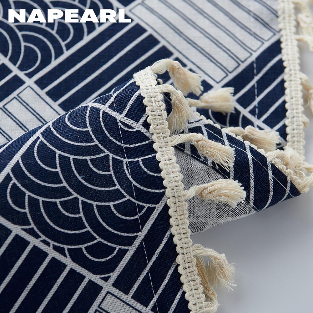 1PC NAPEARL Simple and Versatile Japanese Printed Tassel Edge Semi Blackout Curtain for Small Window Kitchen Bedroom Living Room Home Decor