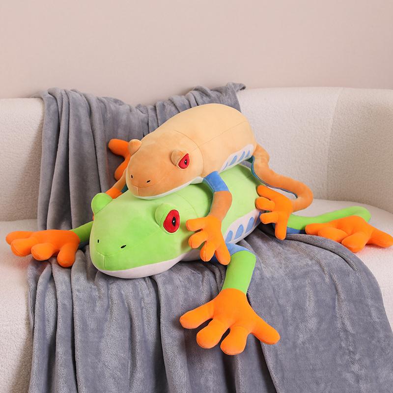 Creative 3 Colors Frog Plush Toy Stuffed Animal Fluffy Frog Game Figure Doll Soft Pillow For Children Boys Girls Birthday Gifts