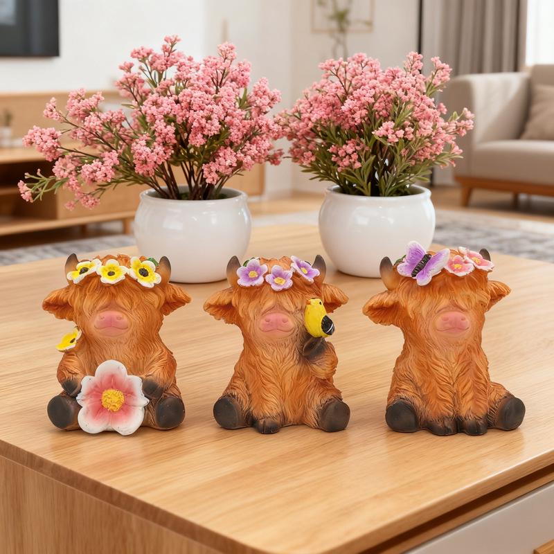 Highland Cow Series Resin Ornaments - Creative Home & Garden Decor