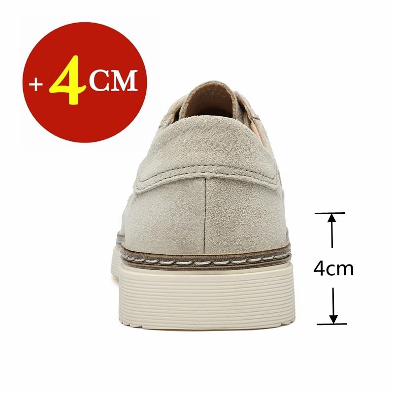 Classic Genuine Leather Casual Shoes Sneakers Man Elevator Shoes Height Increase Shoes for Men Insoles 4CM Sports Leisure Taller