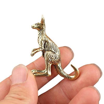 Messing Känguru Skulptur Vintage Tierfigur Vergoldung Für Schreibtischdekoration