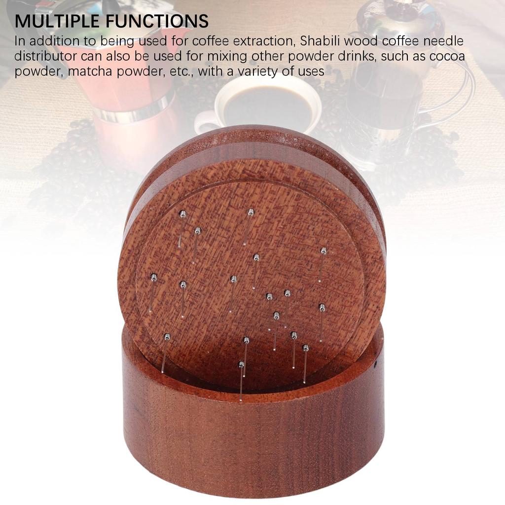 Coffee Needle Distributor Shabili Wood Time Labor Saving Wooden Grind Tamper Stirrer Tool