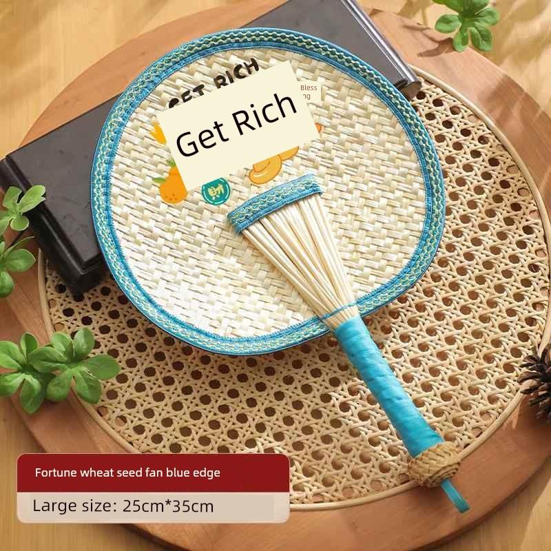 Summer Handmade Traditional Large Palm Leaf Fan for Children, Hand-Held Fan for Babies and Infants to Repel Mosquitoes, Small Banana Leaf Fan