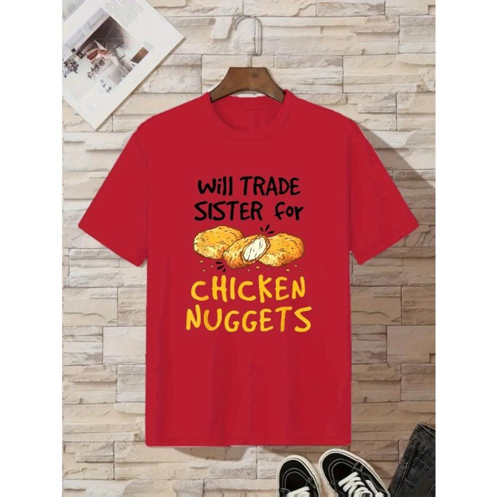

Cotton Breathable Children s T-shirt New Trendy and Fun Chicken Block Print for Boys and Girls Summer Casual Parent-child Wear 100