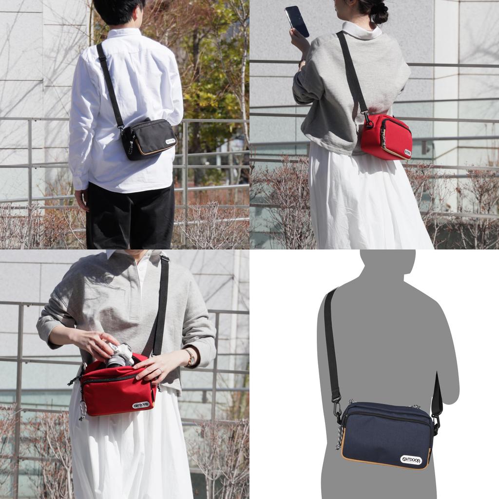 Hakuba OUTDOOR PRODUCTS Camera Shoulder Bag 03 2.5L Black ODCSB03BK Compact Bag that can also be used as an inner bag