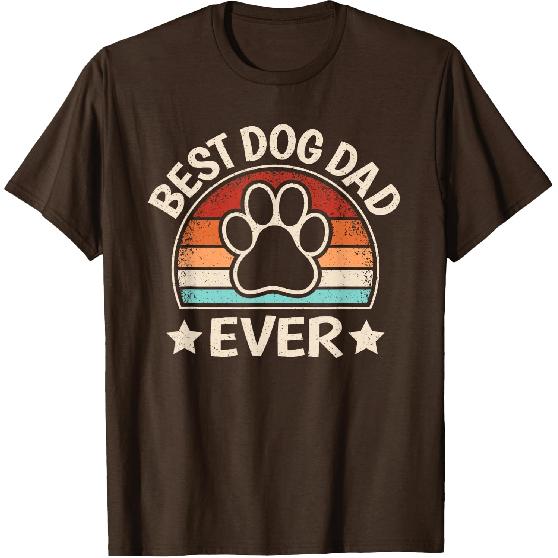 Best Dog Dad Ever Vintage Dog Paw Daddy Retro Dog Lover Men T-Shirt