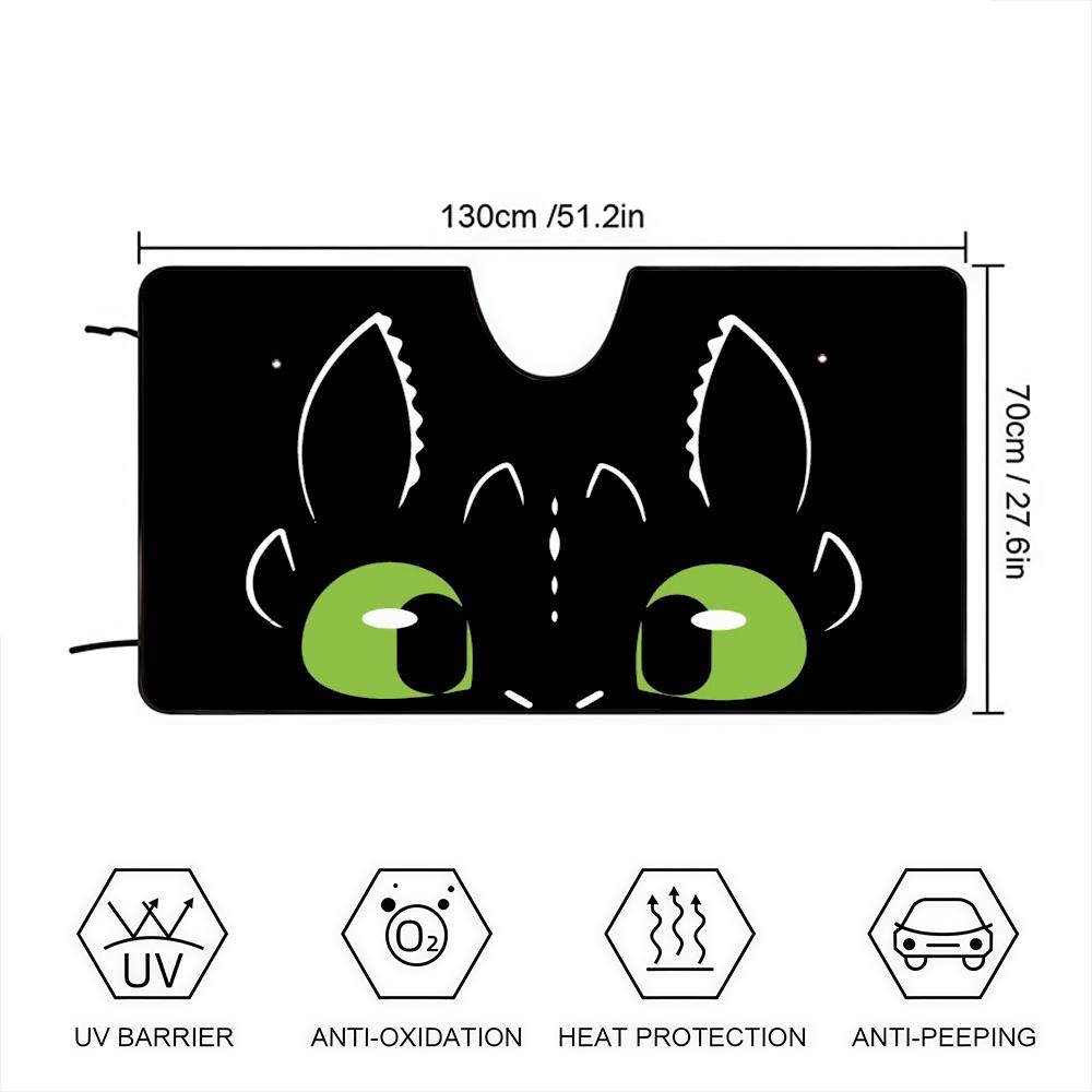 Cartoon Funny T-train Your Cute D-dragon Eye Car SunShade Windshield Anti-UV Window Windscreen Cover Shade Auto Visor