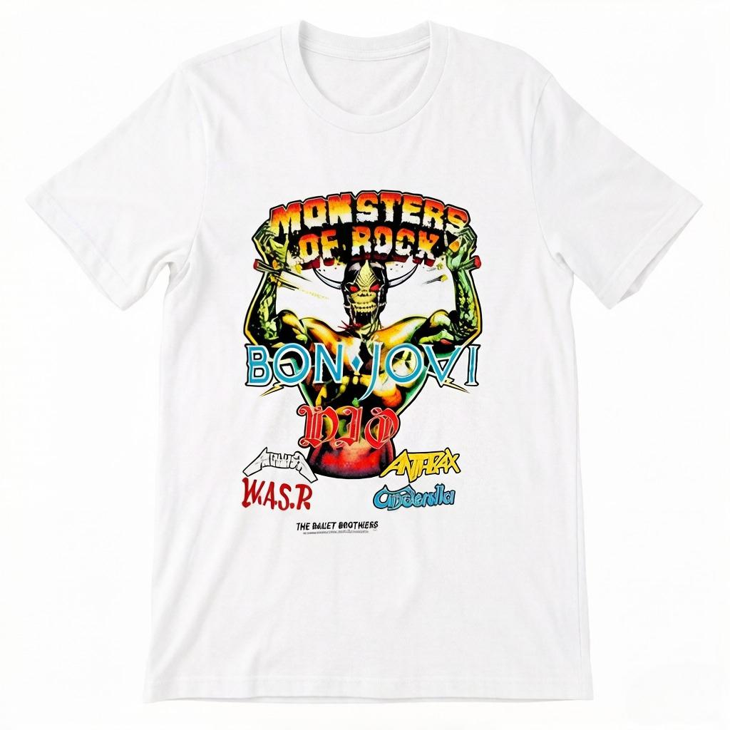 

Summer MONSTERS OF ROCK DONINGTON PARK UK 1987 TEE SHIRT Y2k Clothes Unisex Cheap Clothing Suitable for Both Unisex and Women S