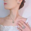 Jewelry Set Earrings Ring Necklace Color Zirconium Yellow Diamond European and American High-end Women's Goods