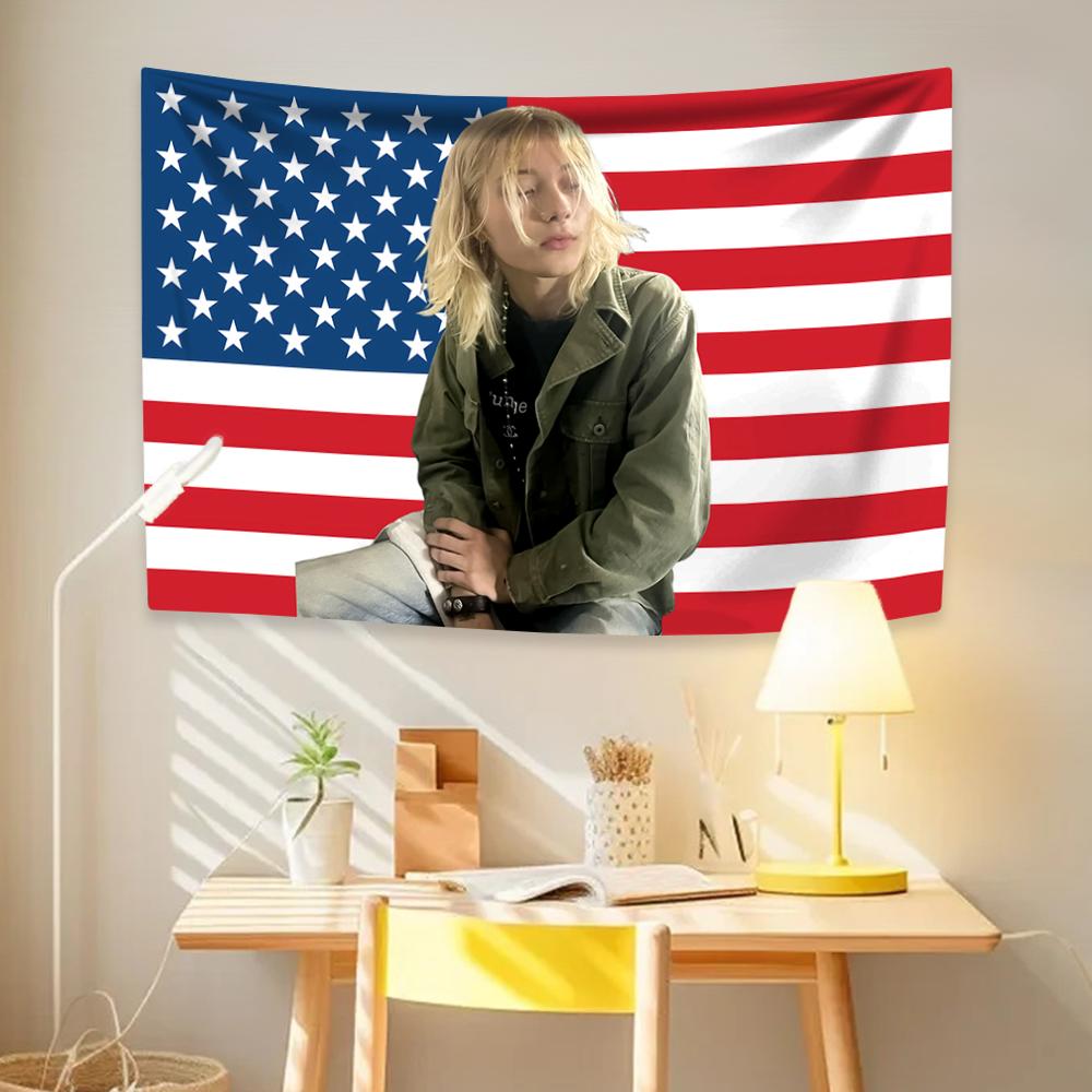 Рэпер Певец Гобелен Nettspends Американский Флаг Домашний Декор Эстетика Настенный Декор Спальня Общежитие Фон Концертный Баннер 29x37in