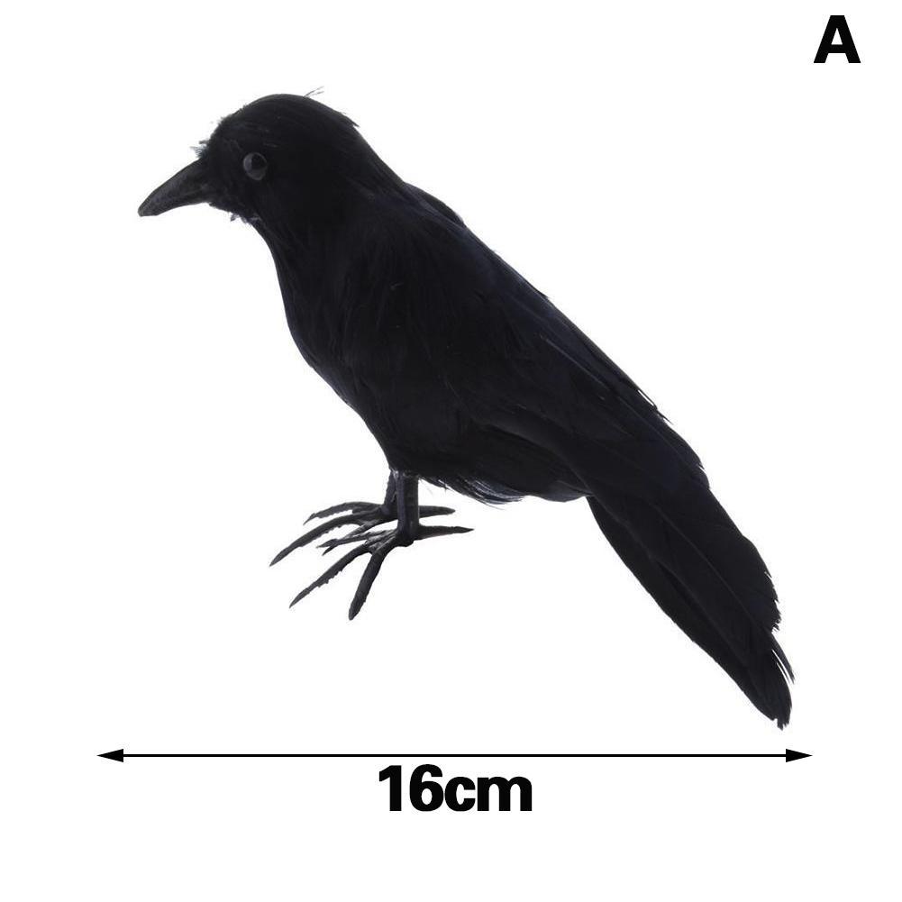 Nuovi Uccelli Finti di Alta Gamma Decorazioni Uccelli di Halloween Oggetti di Scena di Halloween Statua di Corvi Piumati Corvo Nero Morto Esca Per Halloween