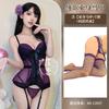 Sexy Sex Clothes Suspenders Purple Spice Girl Lace Mesh Fishbone Corset Skinny Royal Sister Temperament Inside