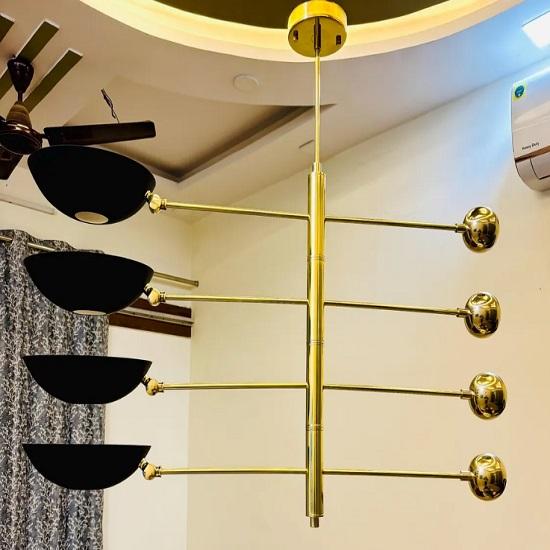 4 Pendant Light | Antique Brass Sputnik Chandelier Light | Mid Century Brass Modern Ceiling | Custom Kitchen Light Fixture