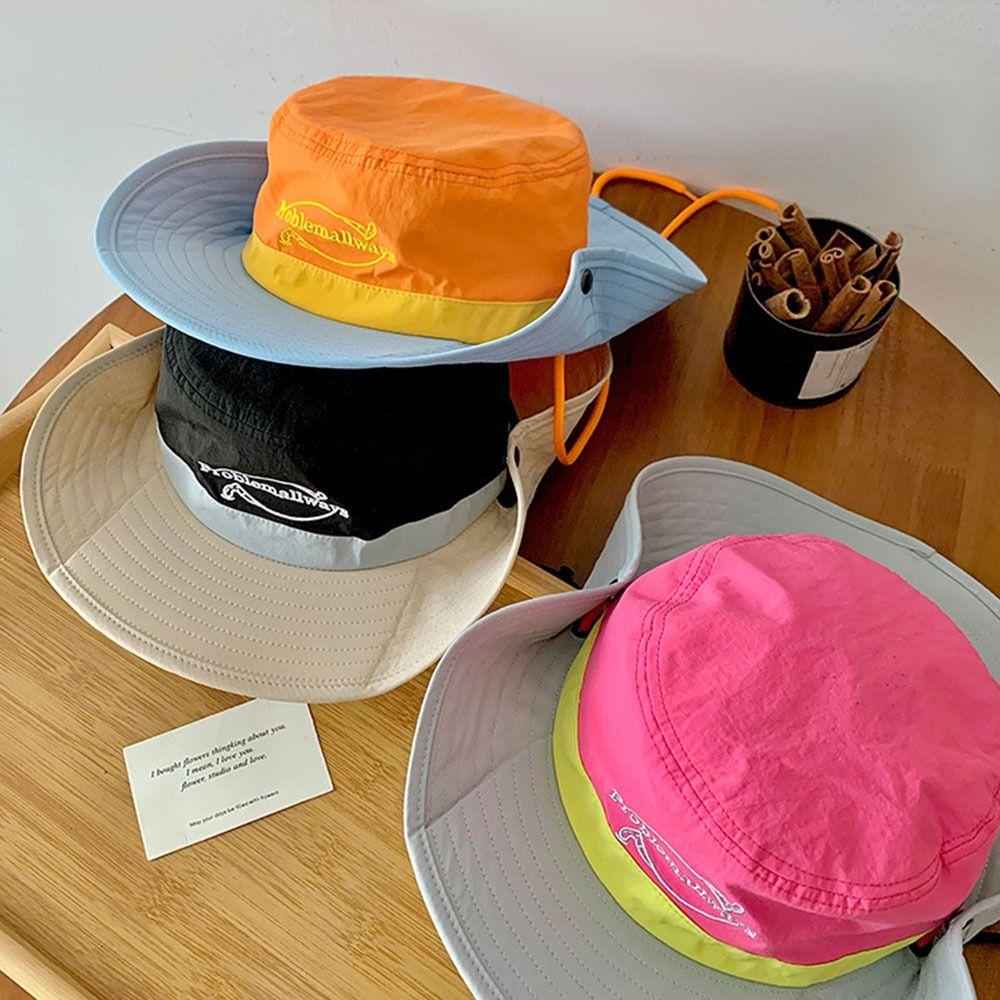Color Matching Fisherman Cap Sun Protection Sun Hat Retro Hiking Caps Summer