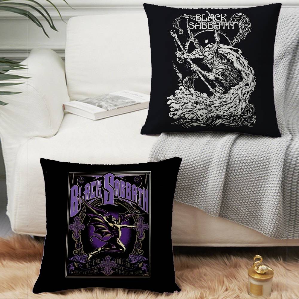 B-Black S-Sabbath Kapela Povlak na polštář Dekorativní na pohovku Domácí Oboustranný tisk Krátký plyšový Polštář Povlak na polštář Sváteční dárek