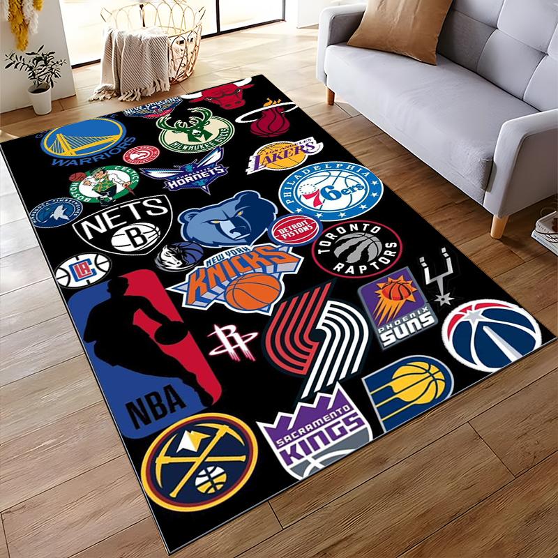 Tappeto Collezione Loghi Squadre NBA - Tappeto antiscivolo adatto per divani divani divani del soggiorno e della camera da letto
