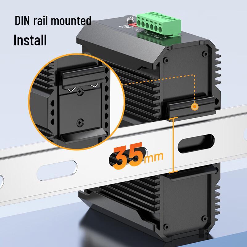 ITcom Industrial Gigabit DIN Rail Fiber Optic Transceiver