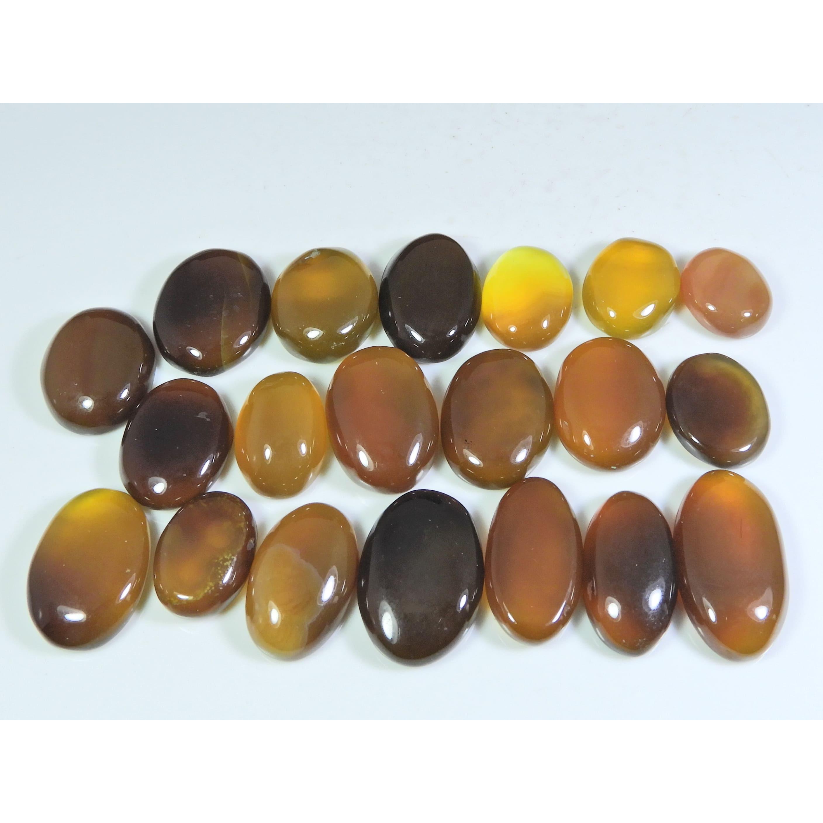 

306Cts. Natural Onyx Agate Ring Size Oval Cabochon Loose Gemstone 20Pcs Lot A-655