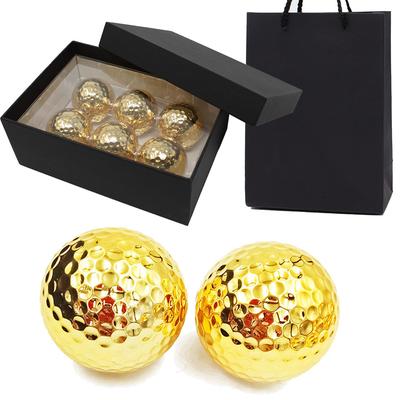Dodtazz Goldene Golfbälle 6er-Set Wettkampfpreis Geschenk mit Etui Luxusauszeichnung (6 Bälle + Tragetasche Set)