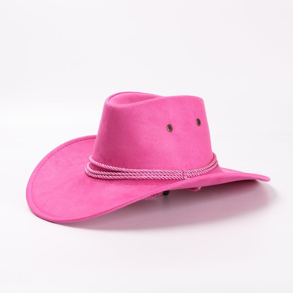 Western Cowboy Hat Summer Sun Protect Unisex Hat Crown Wide Brim Riding Horseback Equestrian Stage Performance Cowboy Hat