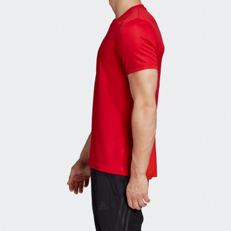 Adidas Soccer Training Sports Crew Neck Short Sleeve T-Shirt Men Tops Light-Crimson FM2102