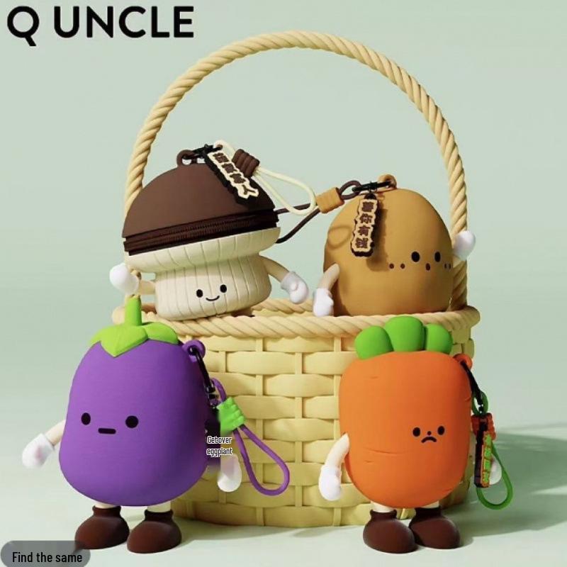 Cute Silicone Vegetable Coin Purse: Shiitake Mushroom & Potato Design for Earphone and Key Storage
