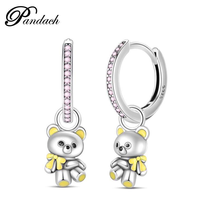 Brincos Exquisitos de Abelha, Borboleta e Joaninha em Prata de Lei 925 Para Mulheres Românticos Brincos em Forma de Coração Rosa Joias para Festa de Casamento