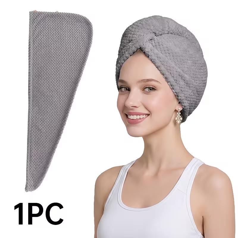 Microfiber Hair Towel Wrap Soft Quick Dry Hair Drying Cap Anti Frizz Hair Turban Bathroom Accessory