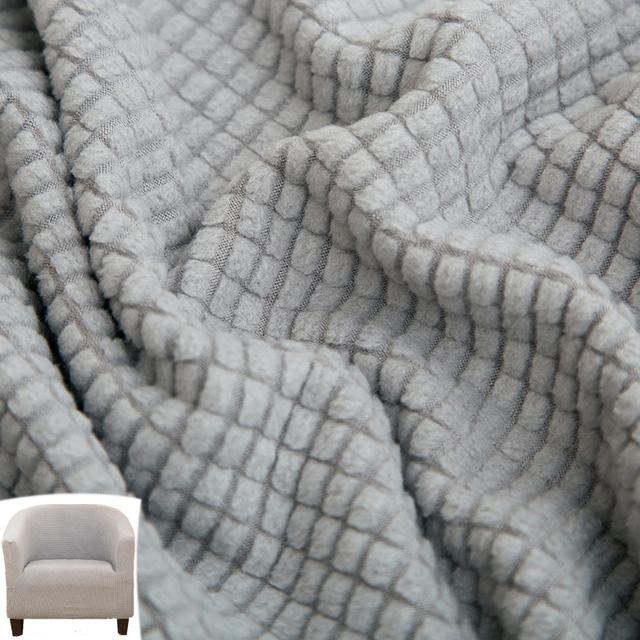 Jacquard Sofa Cover Soft Stretch Polar Fleece Single Seater Club Couch Slipcovers Elastic Armchair Covers Furniture Protector