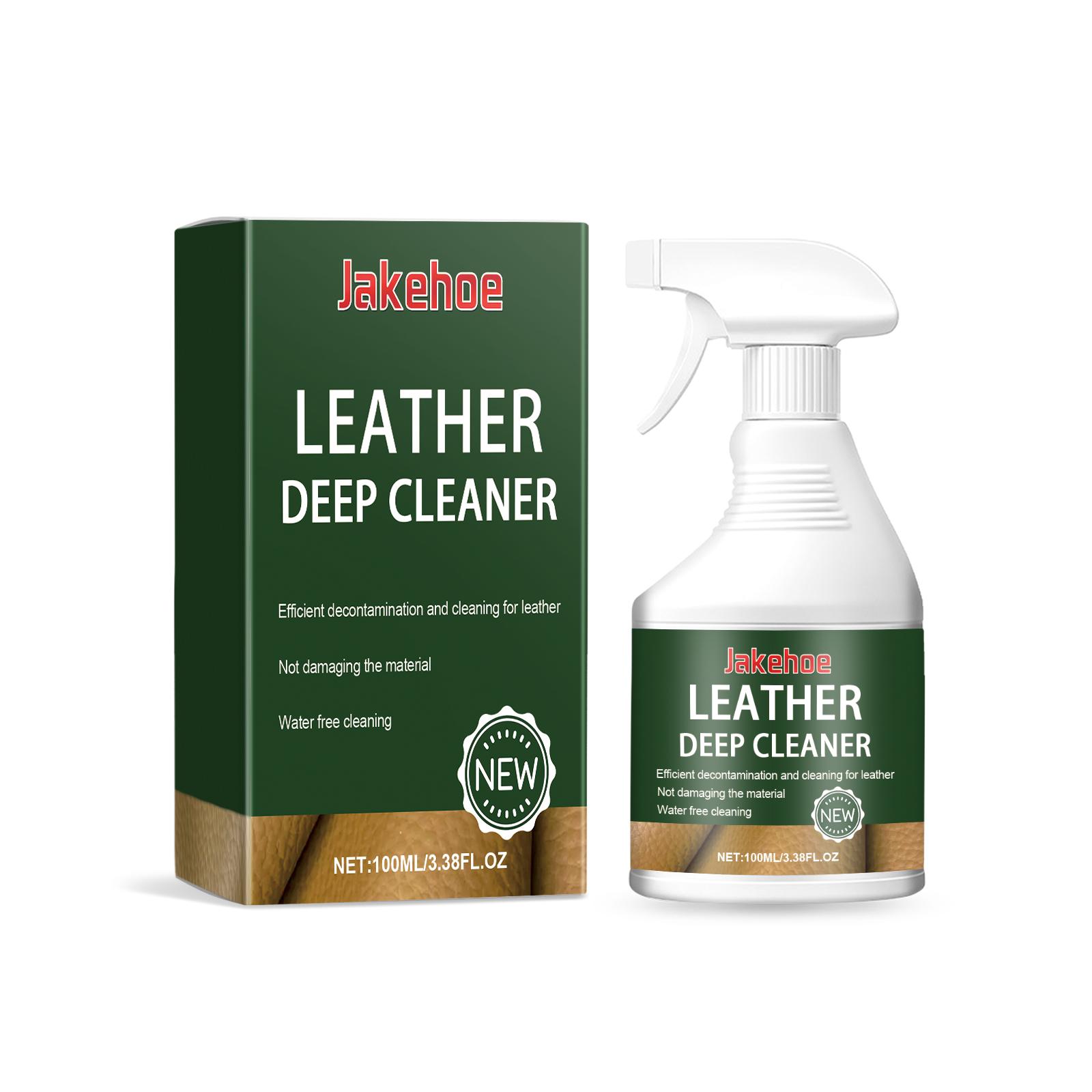 

Jakehoe 100ml Leather Cleaner and Conditioner Formula Deep Clean Restore Shine Prevent Cracking for Furniture Car Seats Shoes 1PC