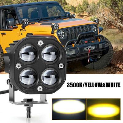 2pcs 3 Inch 60W LED Work Light Bar For ATV Car 4x4 Offroad Motorcycle Lens Spotlight White Amber Fog Lamp 12V