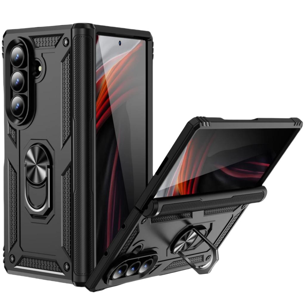 Strong Hinge Cover Black Fashion Hard Fall Protection Case for Samsung Galaxy Z Fold7 5G Fold6 Fold 7 Fold5 Fold 5 6