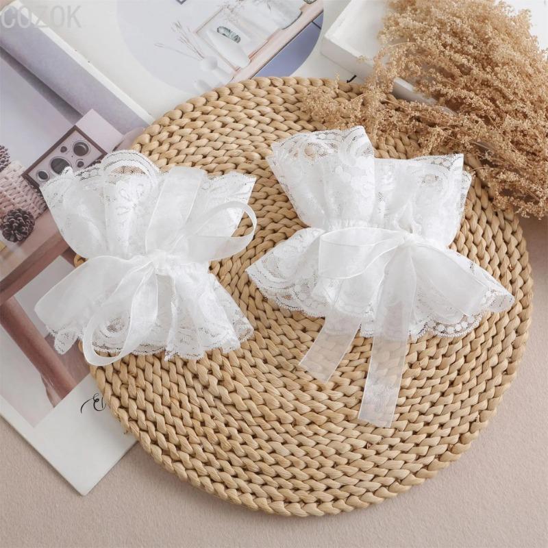 1 pár Odnímatelné hřejivé návleky na zápěstí halenky Gázové Elastické Univerzální Manžety rukávů Falešné manžety Dámské Krajkové manžety Rukávy Manžety svetru