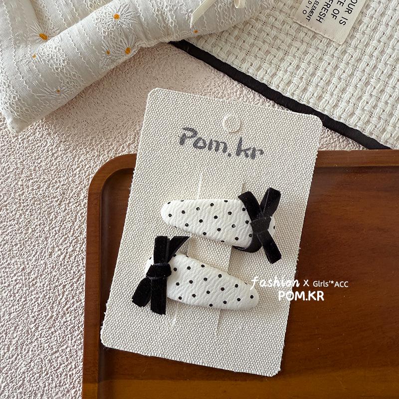 Korean Style Bow Lace Flower Polka Dot Snap Clip for Girls - 2025 Collection