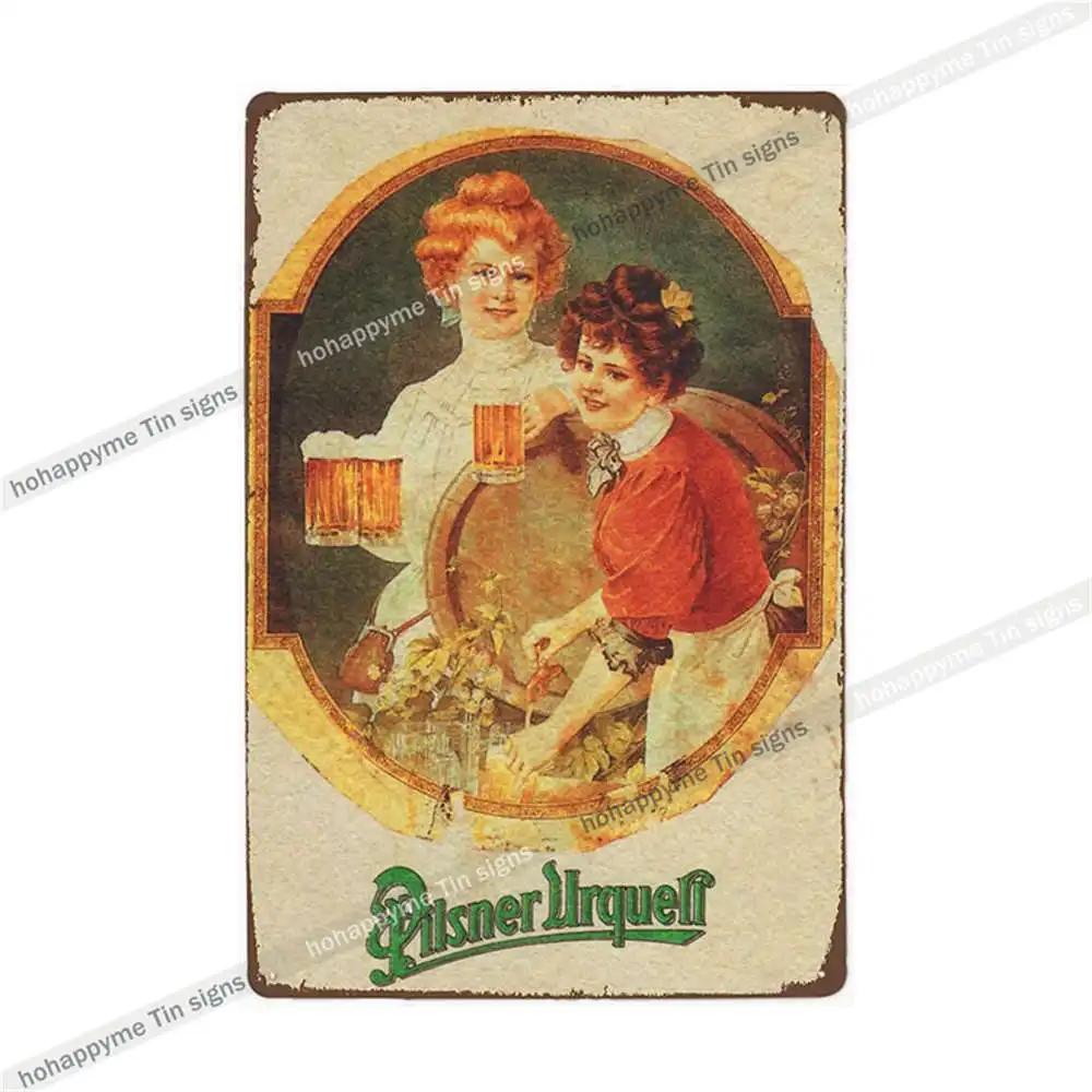 Pilsner Urquell Metal Wall Art Poster Belgium Beer Sign Vintage Bar Man Cave Club Tin Painting Decor Plaque Decoration 20x30cm