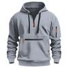 New Men's Sweatshirt Autumn and Winter Fleece Sweatshirt Loose Large Size Zipper Hoodie