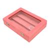 Pin Display Case Dustproof Transparent Glass Lid Badge Storage Box with Lock Buckle for Brooch Jewelry Collection