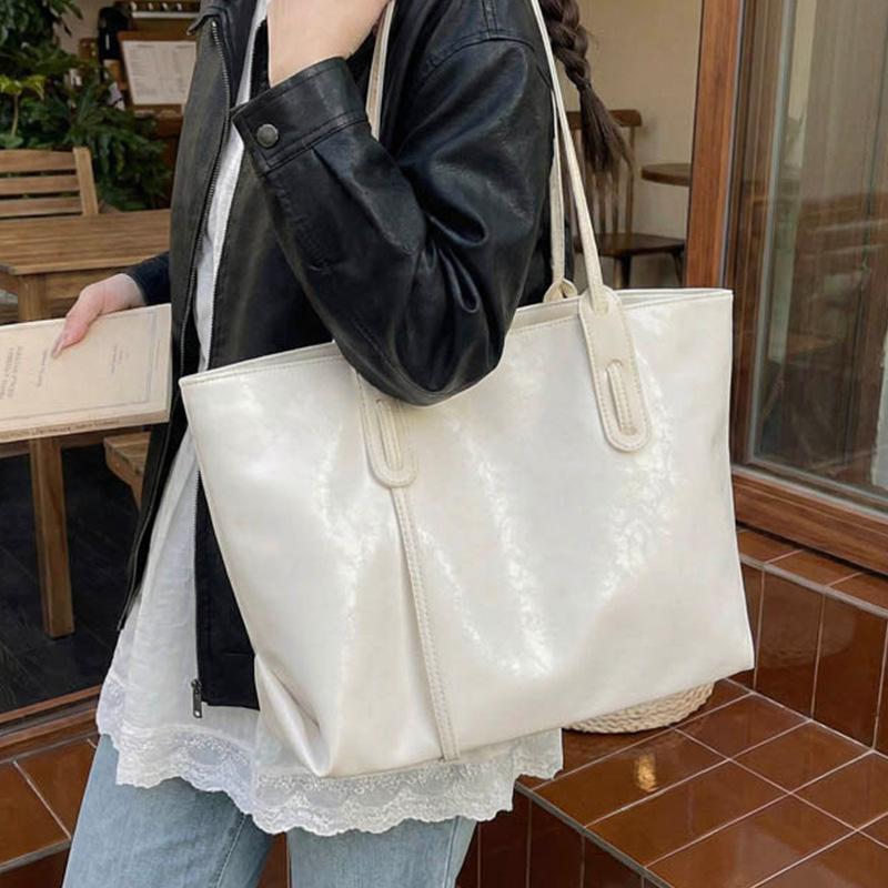 Large-capacity Hand-held Fashionable Tote Bag for Student Commuting and Class Use, Single-shoulder Bag