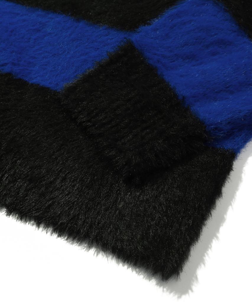 TRILLION Hairy Brush Striped Crew Neck Knit (Blue)