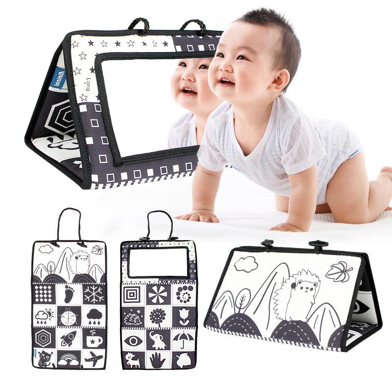 Foldable Baby Funhouse Mirror Toy for Car: Visual Stimulation for Ages 0-3