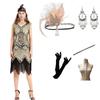 Large Size S-4XL Vintage Dress, Sequined Evening Dress Banquet 1920 Set