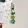 Four Leaf Clovers Charm Glittering Green Key Ring Lightweight Acrylic Designs Unisex Daily Use Accessory Gift