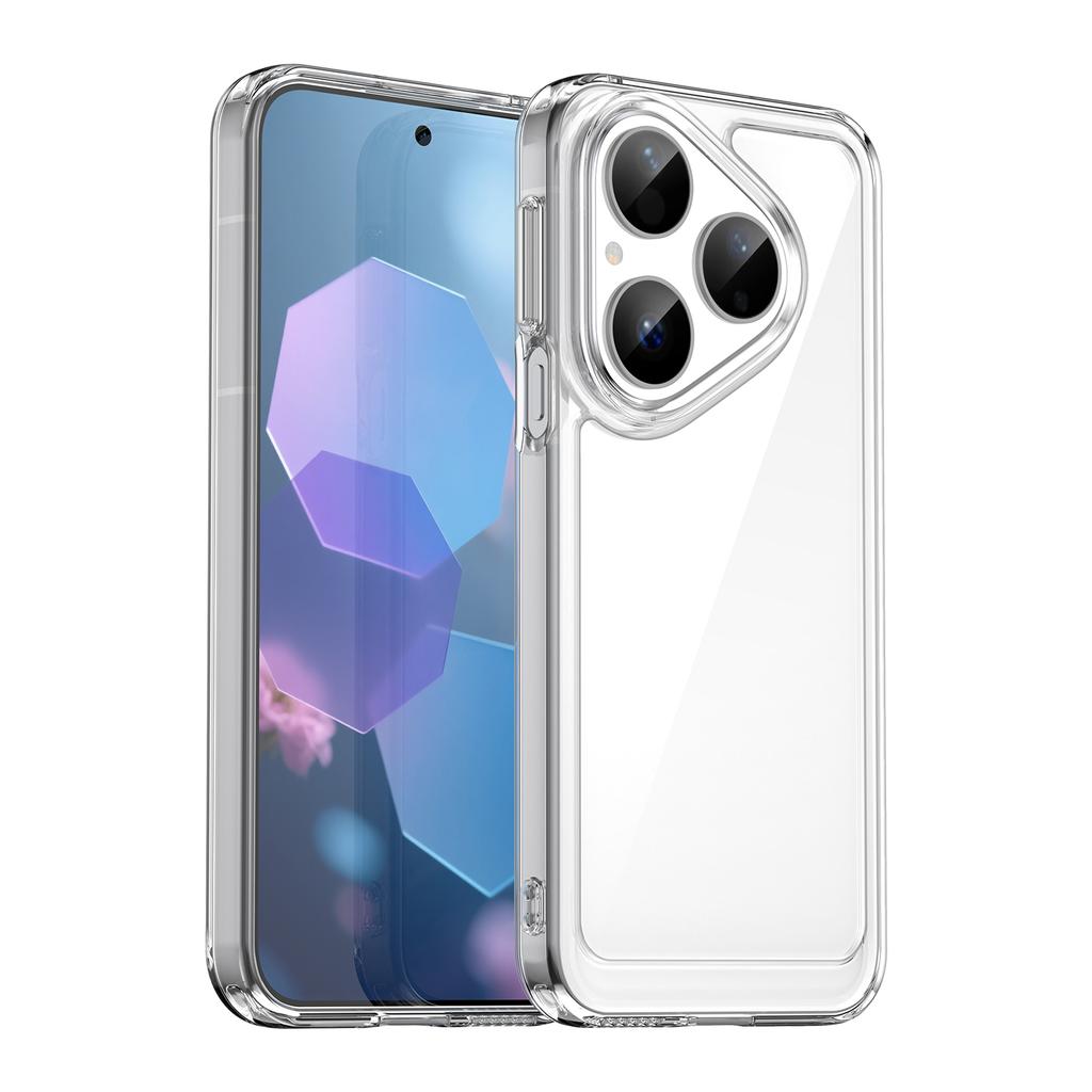 For Huawei Pura 80 Case WANLONFENG MF Series TPU Acrylic Clear Phone Cover with Tempered Glass Film